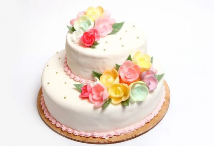 Wedding cake with color flore